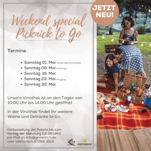 Weekend Special Picknick to Go - Weingut und Edelbrennerei Gemmrich